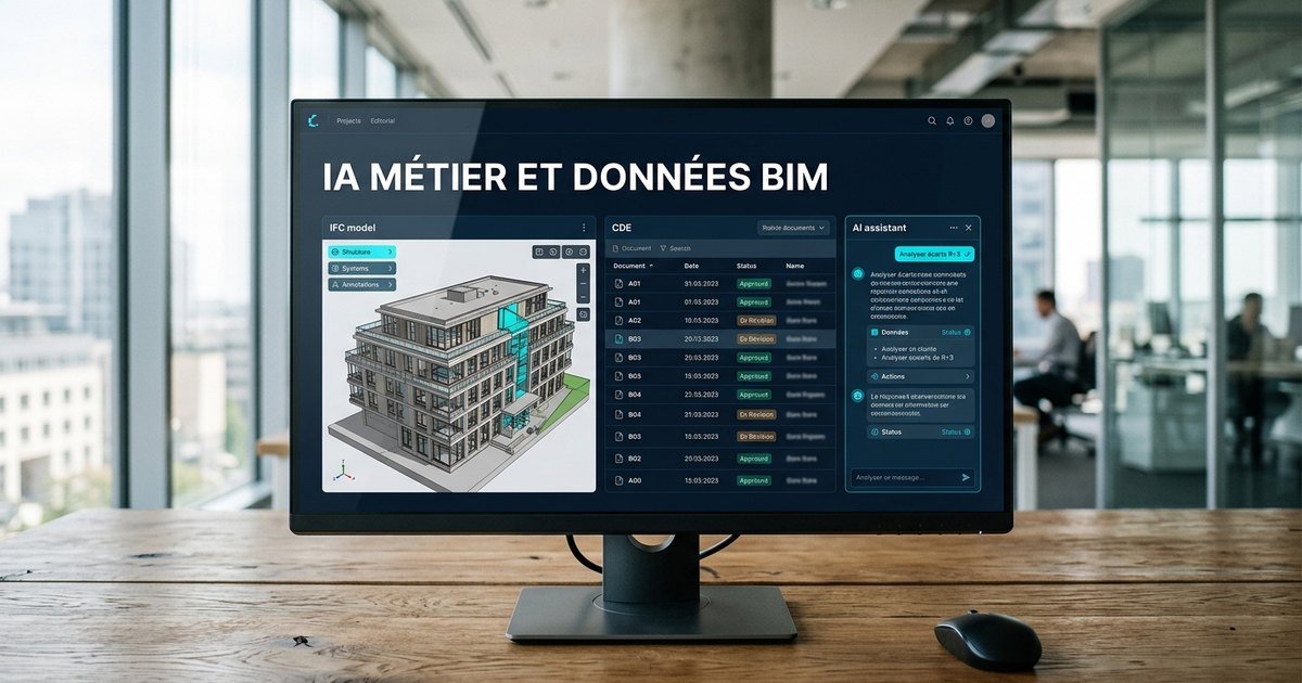 Coordinateur BIM au Luxembourg consultant une interface IA reliée au CDE et au m