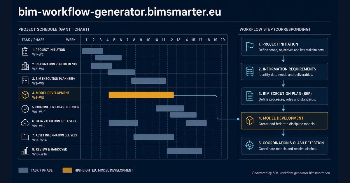 Pilotage MIDP et détection des goulots dans un workflow BIM, BIMsmarter